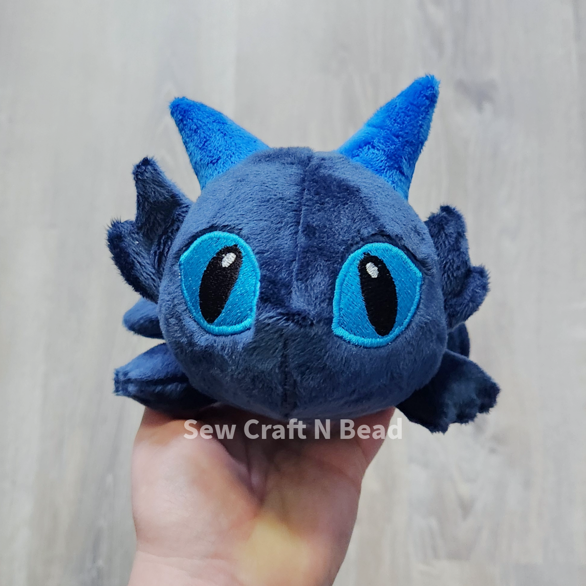 Blue Dragon Plush Laying Down (READY TO SHIP)