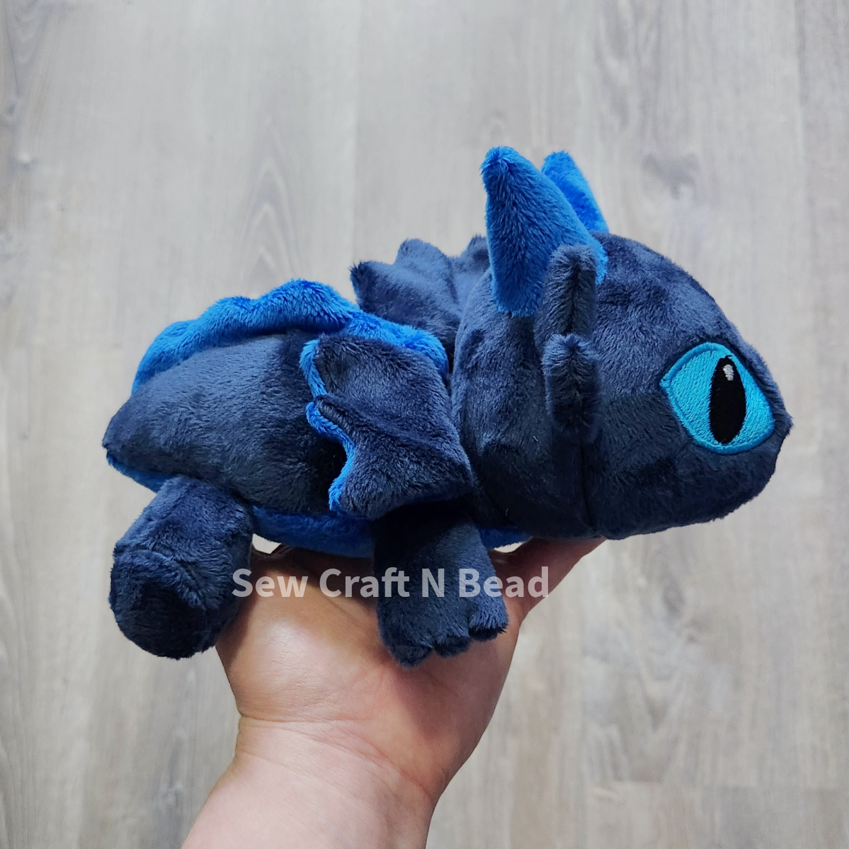 Blue Dragon Plush Laying Down (READY TO SHIP)