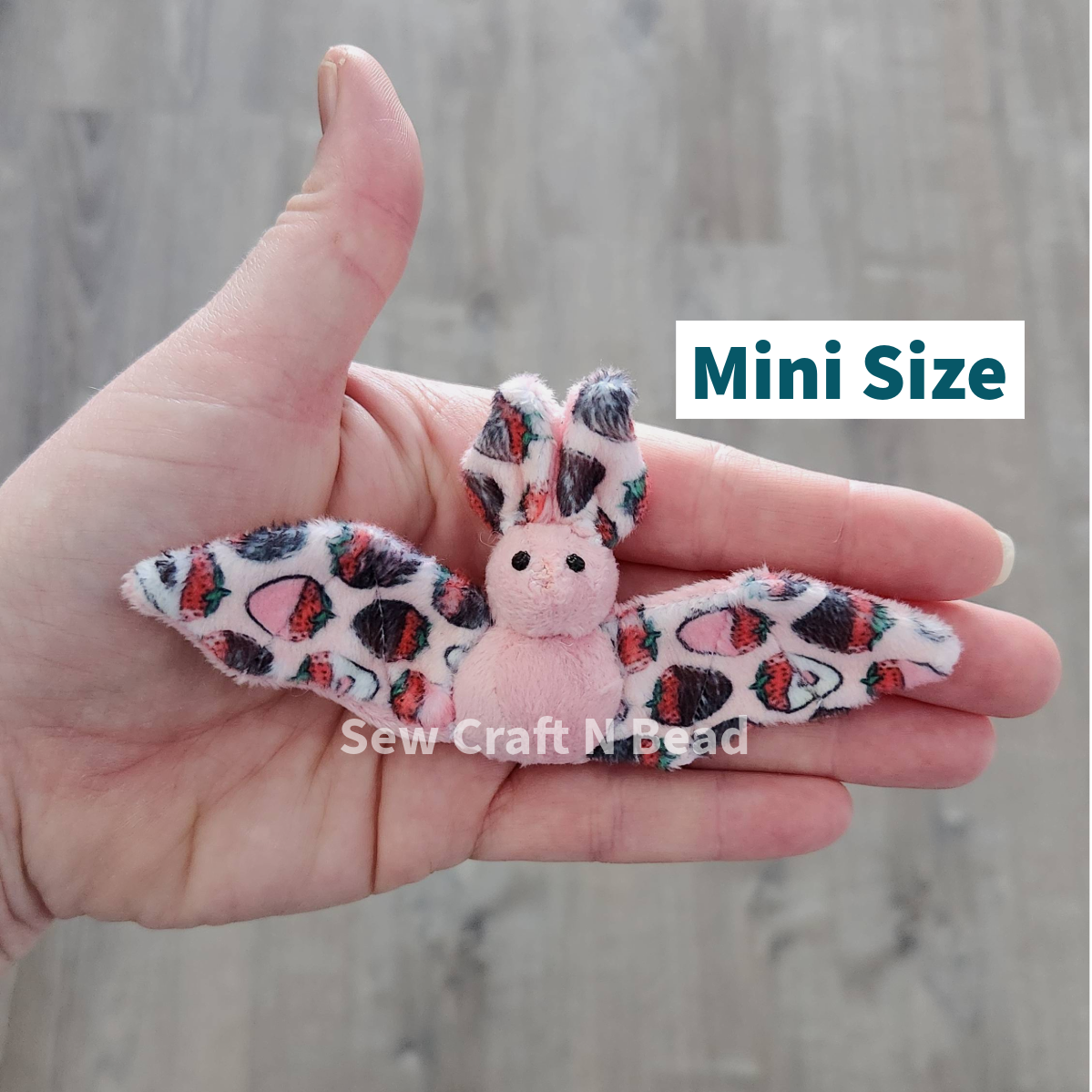 Chocolate Covered Strawberry Bat Plush (READY TO SHIP)