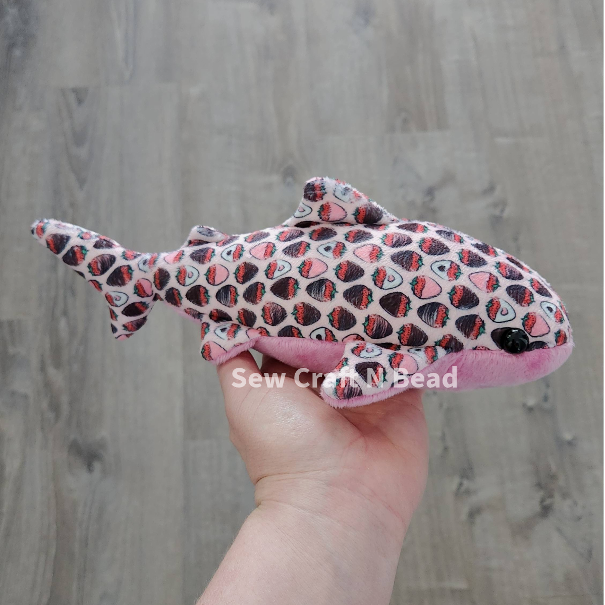 Chocolate Covered Strawberry Shark Plush (READY TO SHIP)