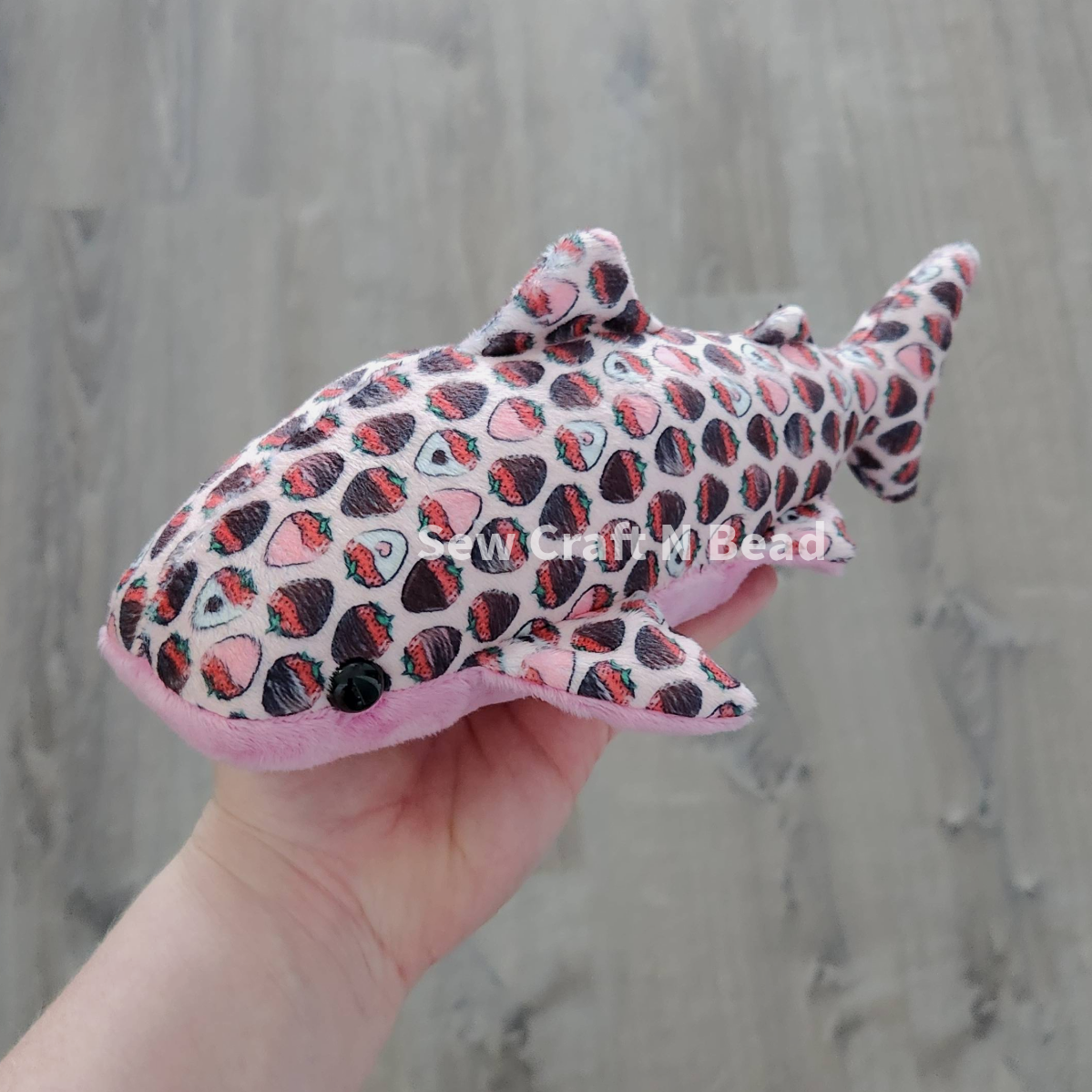 Chocolate Covered Strawberry Shark Plush (READY TO SHIP)