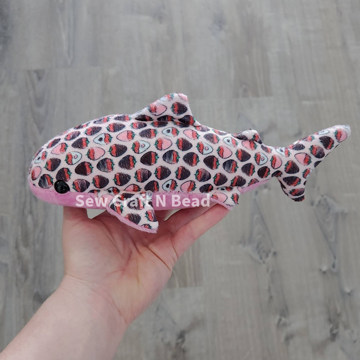 Chocolate Covered Strawberry Shark Plush (READY TO SHIP)