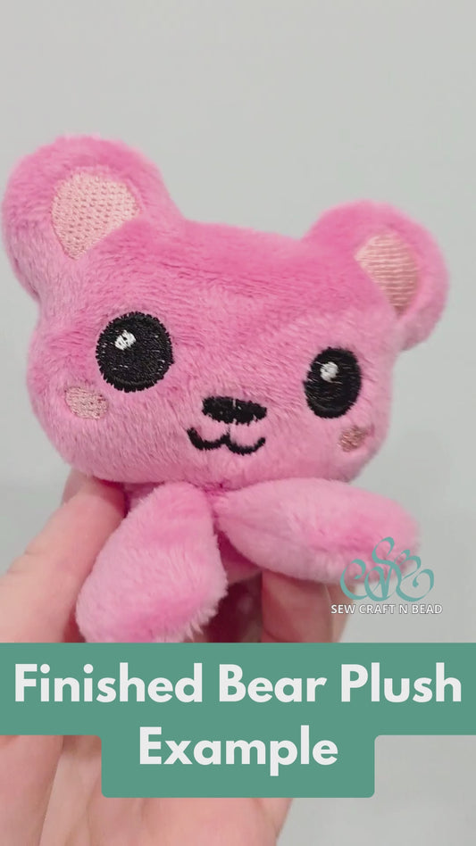 Bear Beanie Plush Laying - ITH Embroidery PATTERN