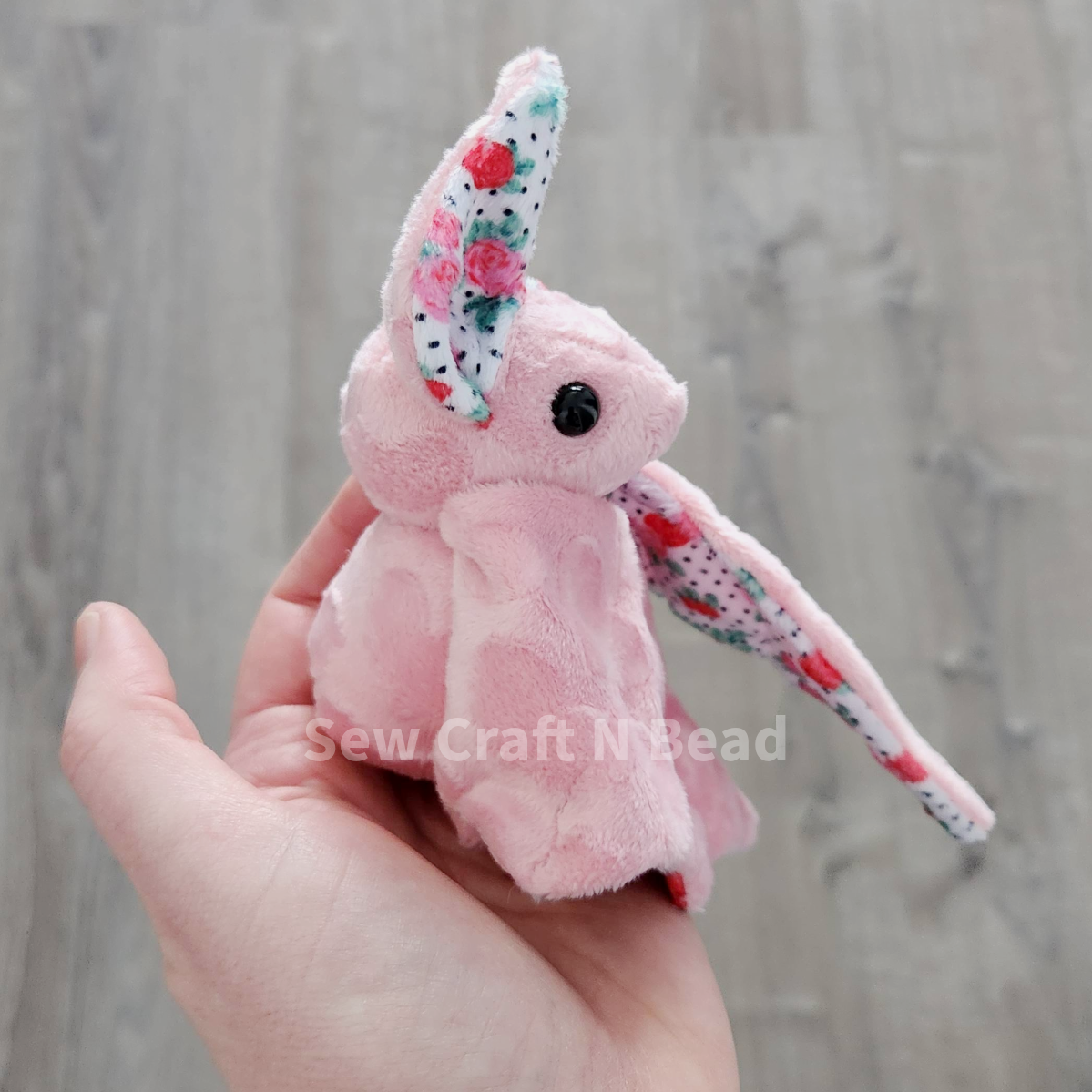 Pink and Red Rose Bat Plush (READY TO SHIP)