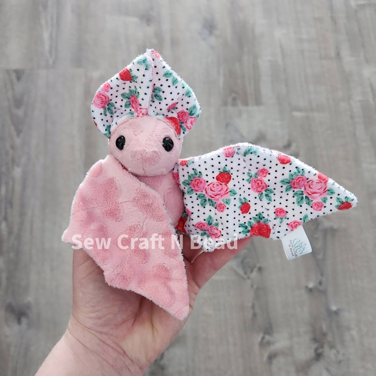 Pink and Red Rose Bat Plush (READY TO SHIP)