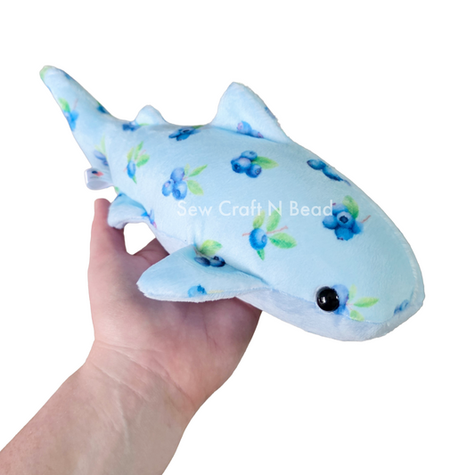 Blueberry Whale Shark Plush (READY TO SHIP)