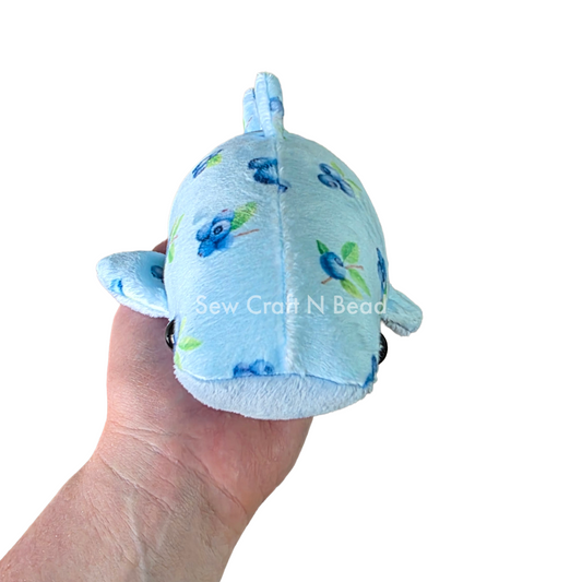 Blueberry Whale Shark Plush (READY TO SHIP)