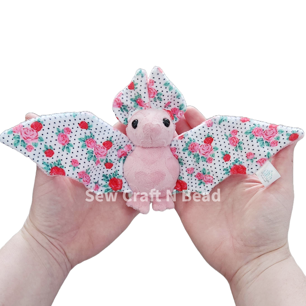 Pink and Red Rose Bat Plush (READY TO SHIP)