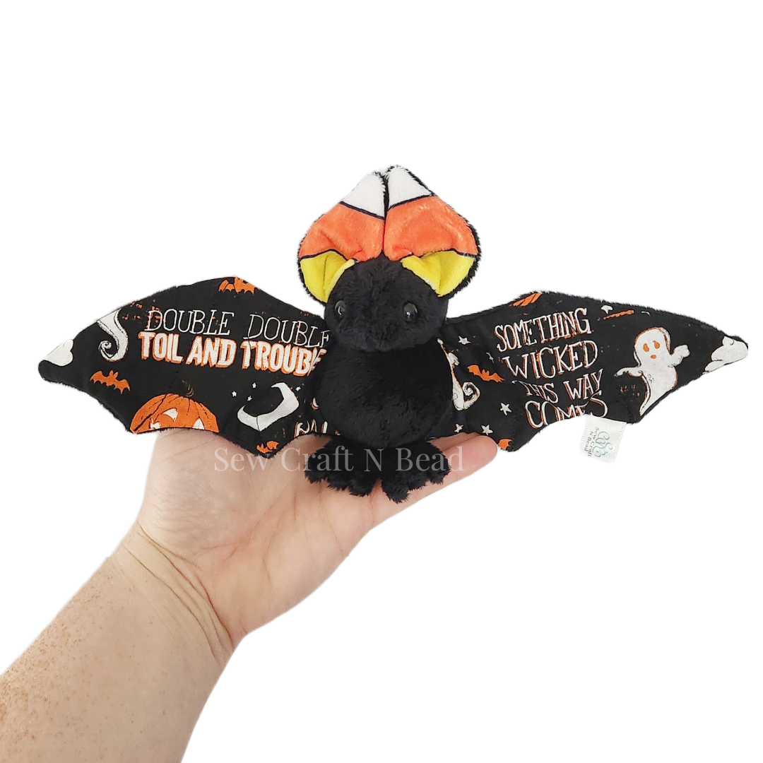 Halloween Wicked Candy Corn Ear Bat Plush (READY TO SHIP)