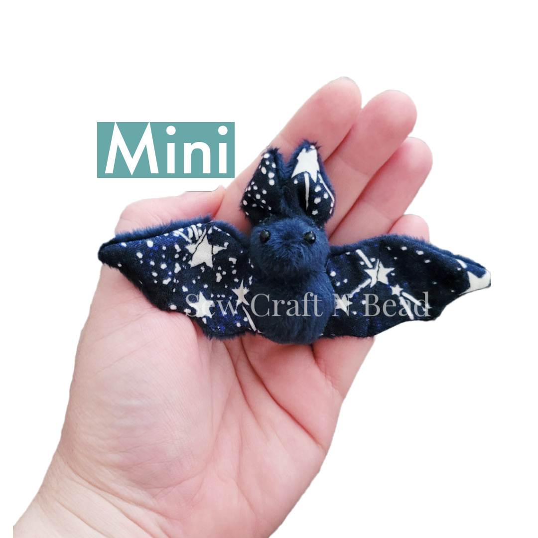 Dark Blue Glow In the Dark Galaxy Bat Plush Scented or No Scent (MADE TO ORDER)