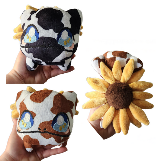 Cow Sunflower Plush (READY TO SHIP)