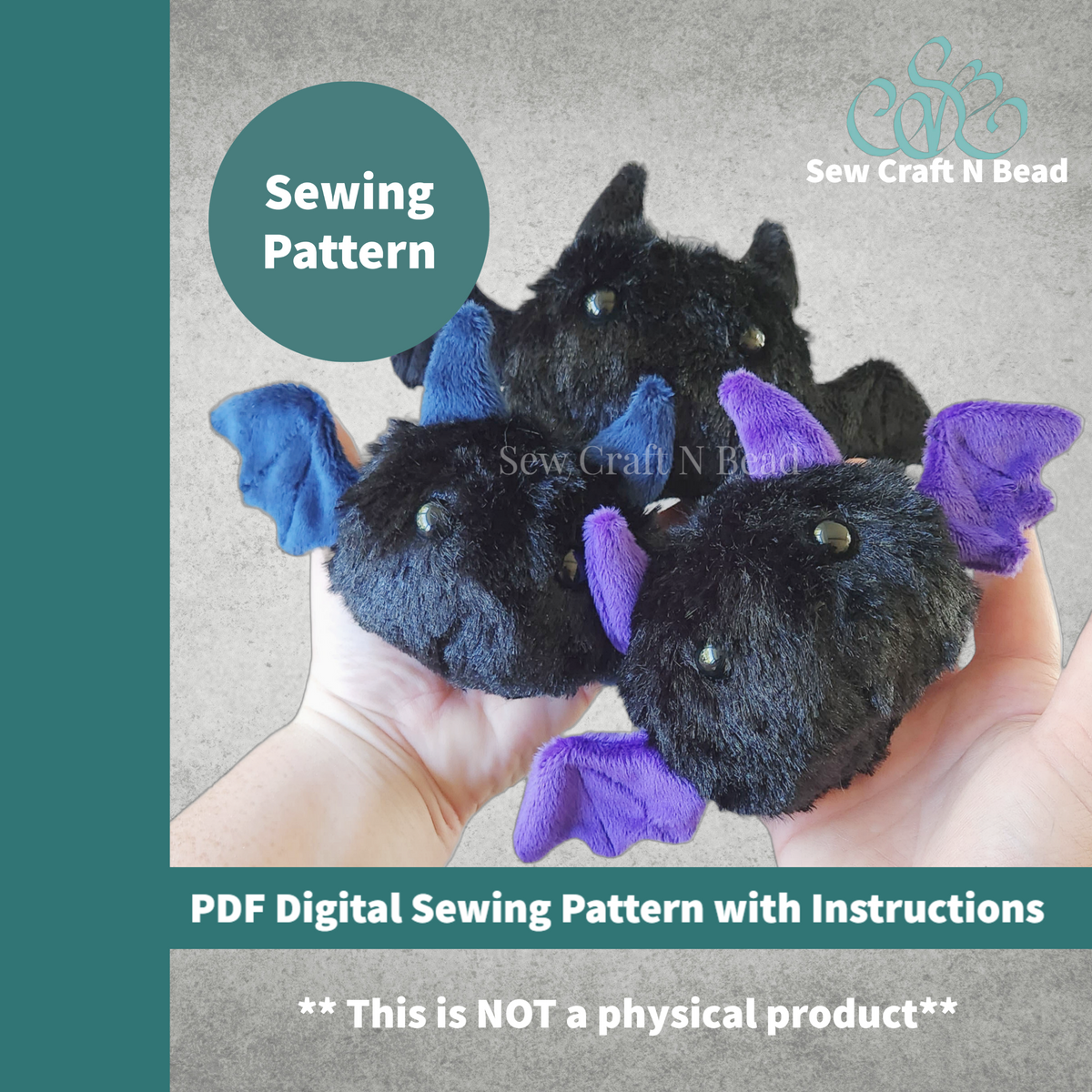 Thread Bat Sewing Pattern Sewing Pattern - Fluffy Bat Plush – SewCraftNbead