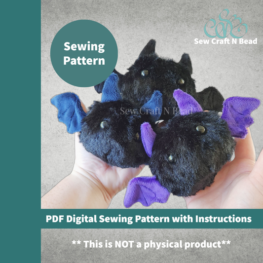 Sewing Pattern - Fluffy Bat Plush